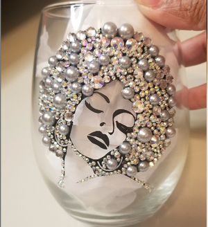 Blinged Wine Glass