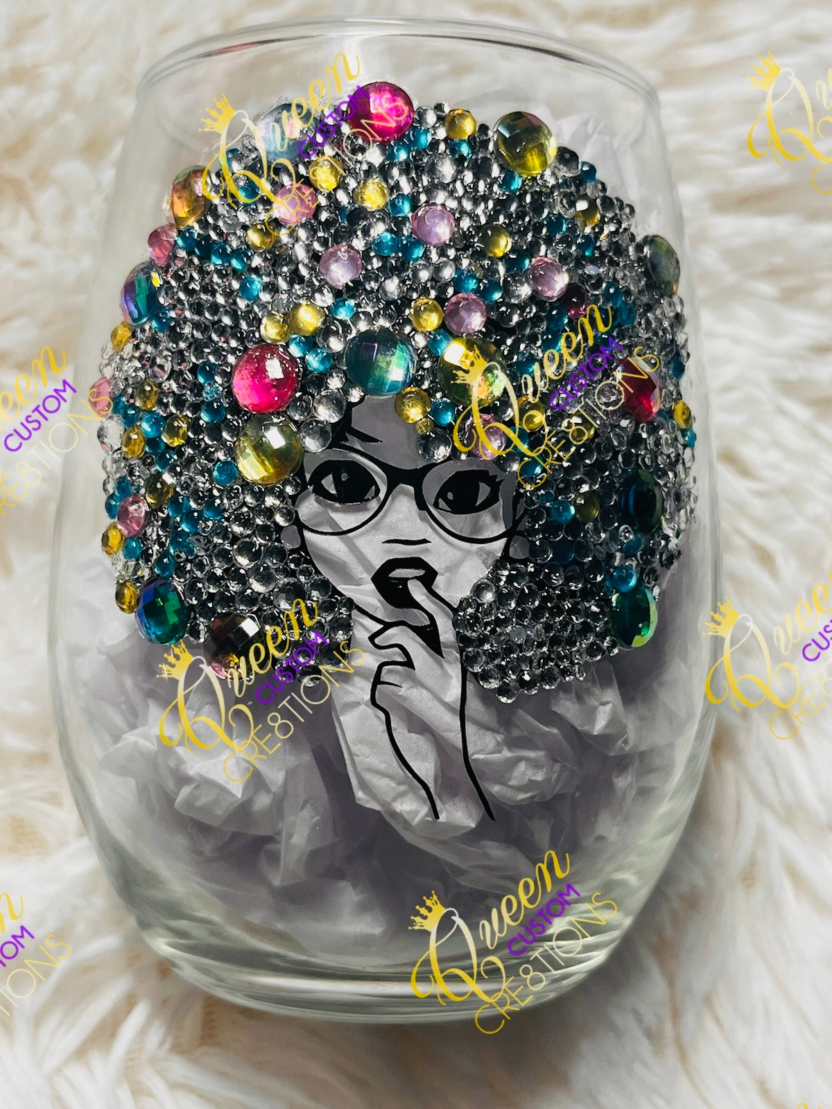 Blinged Out Stemless Wine Glass