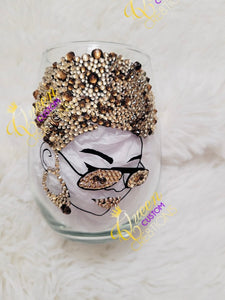 Blinged Out Stemless Wine Glass