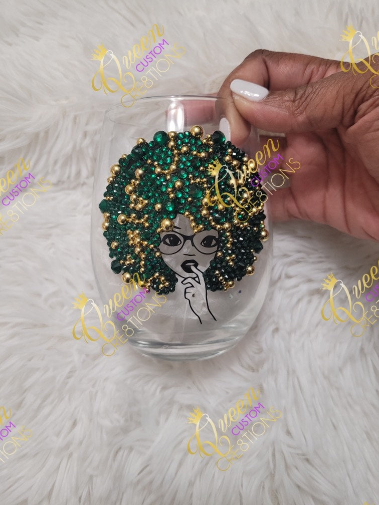 Blinged Out Stemless Wine Glass